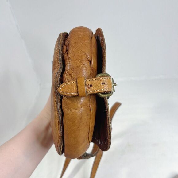 Patricia Nash Brown Leather Studded Crossbody Bag Boho Western Purse - Picture 4 of 10
